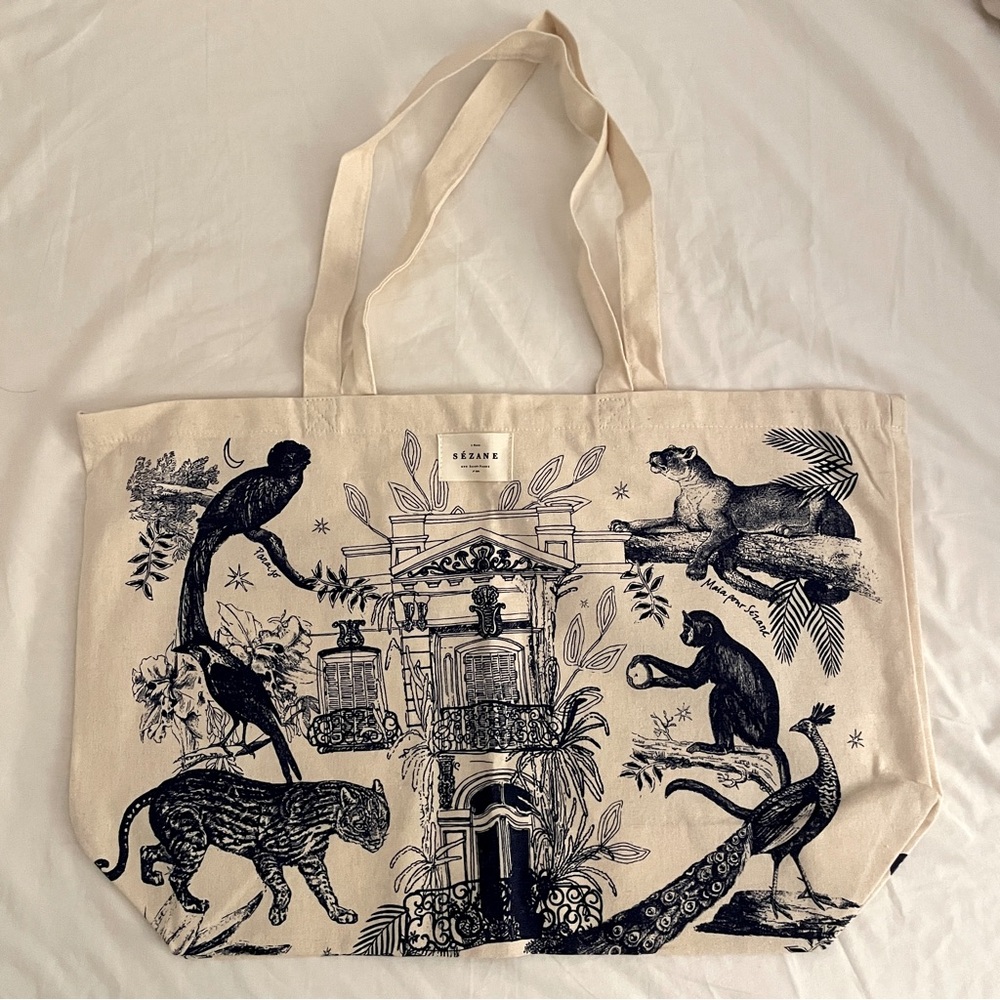 Maia x sezane limited edition tote bag.